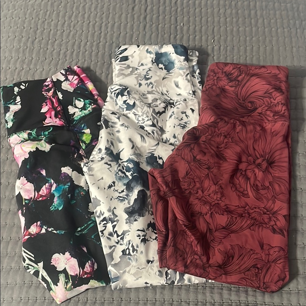 Floral and Abstract Patterned Leggings Set